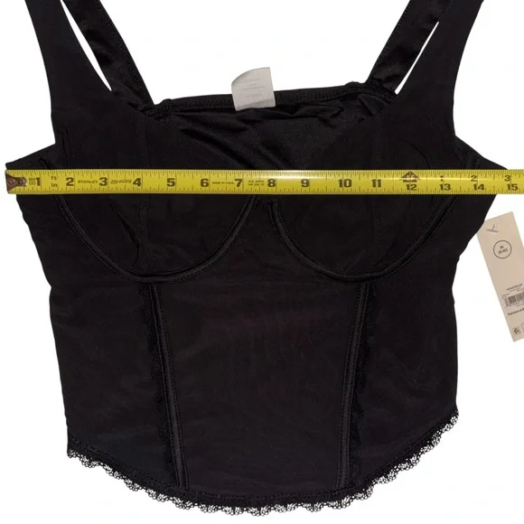 No Boundaries Black Corset-Style Tank Top with Lace Trim - Picture 7 of 11